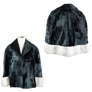 Vintage Black and white faux Fur Opera Cape w/Pockets